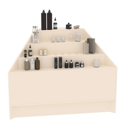 Прилавок-горка угловой №1А с четырьмя ступенями (внешний угол), Крем Вайс