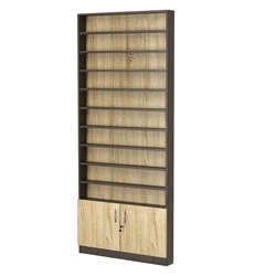 Стеллаж из ДСП с 9-ю полками 100x900 мм серии LEVEL-9 №8 (З/C - ДВП), Дуб Венге + Дуб Сонома