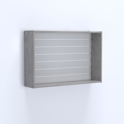 Витрина настенная №203-1В с эконом панелью, Бетон Чикаго светло-серый F186 ST9