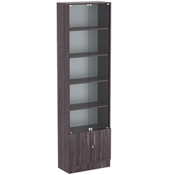 Торговая витрина Level №5-4п с  4-мя полками из ДСП 300х600мм, Ясень Анкор темный - U31105