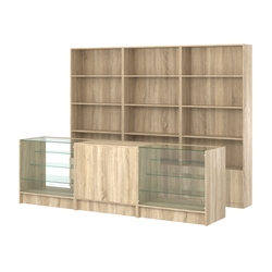 Комплект стеллажей ЭК-03 и прилавков ЭК-4, Дуб сонома