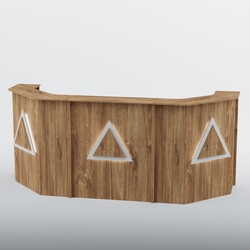 Ресепшен со скошенными углами ТРЕУГОЛЬНИК №5, Дуб Канзас коричневый