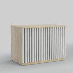 Ресепшен - стол широкий серии ВЕРТИКАЛЬ №8, Дуб Сонома + Белый