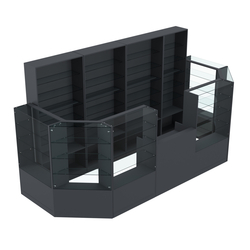 Торговый пристенный островок ГРАЦИЯ №6 (открытый) (6.05 кв.м), Антрацит