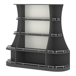 Пристенный низкий стеллаж ГАРАНТ №1-О с ограничителями, Черный и Белый