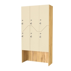 Шкаф для раздевалок СТАНДАРТ-Элегия №3-3Б, Дуб Золотистый и Крем Вайс