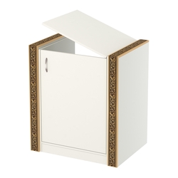 Недорогой прилавок-проход с декоративными молдингами №ПДМ-ПР-600, Белый