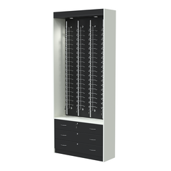 Витрина для очков №12 из ДСП (закрытый доступ), Черный и Белый