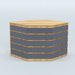 Стол-ресепшен серии ПРАЙМ №3А угловой, Дуб Золотистый и Темно-Серый