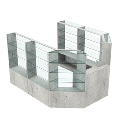 Торговый пристенный островок ГРАЦИЯ №7 (открытый) (5.24 кв.м), Метрополитан Грей