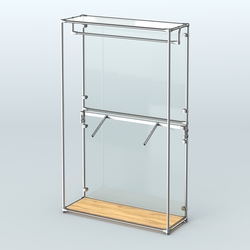 Торговая система ХРОМ (задняя стенка - стекло) 1200 мм с поручнями №2, Дуб Золотистый