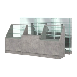 Комплект низких витрин ХП-11 и прилавков ЭК-7, Бетон Чикаго светло-серый F186 ST9