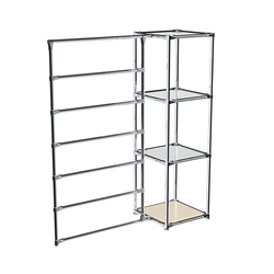 Хромированное вешало ГОРИЗОНТ №1-4 с зеркальными полками 4мм, Крем Вайс