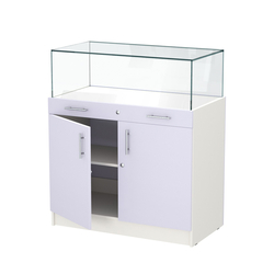 Прилавок ювелирный "Диаманд" №1-1000 пристенный, ЛДСП белый + МДФ сирень