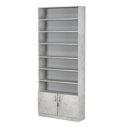 Стеллаж из ДСП с 6-ю полками 250x900 мм серии LEVEL-6 №11 (З/C - ДВП), Метрополитан Грей