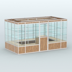 Павильон из профиля островной №2а, Дуб Канзас коричневый