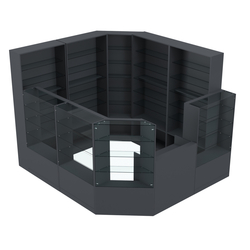 Торговый угловой островок ГРАЦИЯ №4 (открытый) (6.63 кв.м), Антрацит