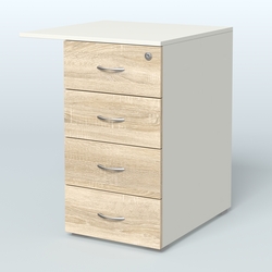 Брифинг-приставка с тумбой Прайм, Белый + Дуб Сонома