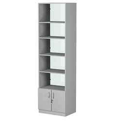 Стеллаж из ДСП с 4-мя полками 400x600 мм серии LEVEL-4 №7-1 (З/C - СТЕКЛО), Серый