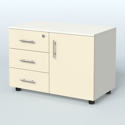 Тумба для оргтехники Види Вуд, цвет мокко + вяз, Белый + Крем Вайс