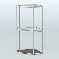 Угловой стеллаж Хром №5 с поручнями, Дуб Венге