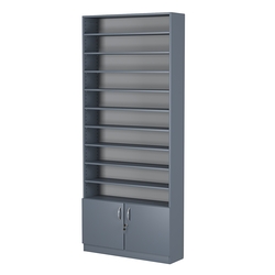 Стеллаж из ДСП с 9-ю полками 300x900 мм серии LEVEL-9 №12 (З/C - ДВП), Темно-Серый