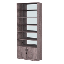 Стеллаж из ДСП с 5-ю полками 400x900 мм серии LEVEL-5 №14-2 (З/C - ЗЕРКАЛО), Ясень Анкор темный