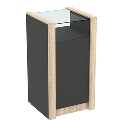 Прилавок из ДСП Модерн №2-600 узкий, Черный + Дуб Сонома