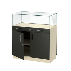 Прилавок ювелирный "Диаманд" №1-1000, Крем Вайс + Черный