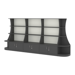 Пристенный низкий стеллаж ГАРАНТ №3, Черный и Белый