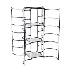 Хромированное вешало ДУГА №3-4 с зеркальными полками 4 мм, Ясень Анкор светлый - U31104