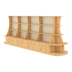 Островной низкий стеллаж ГАРАНТ №5, Дуб Золотистый и Крем Вайс