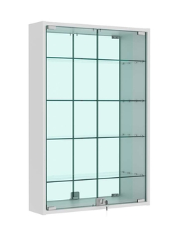 Витрина настенная №2-2А высокая с зеркалом, Серый