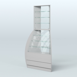 Витрина внешний угол БРИЗ №3, Серый