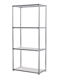 Хромированный стеллаж СТИЛЬ №1а-3 с обзорными полками, Ясень Анкор светлый - U31104