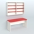 Распаковочный большой стол с антресолью для аптеки Р-05 Белый + Красный