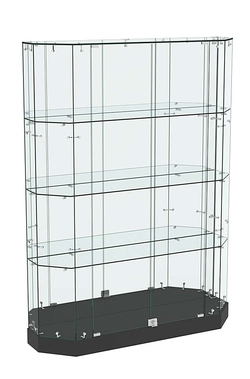 Торговая стеклянная витрина Хит Продаж со скошенным фасадом зеркальная №411, Черный