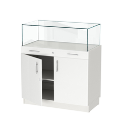 Прилавок ювелирный "Диаманд" №1-1000, ЛДСП белый + МДФ белый