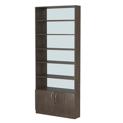 Стеллаж из ДСП с 5-ю полками 200x900 мм серии LEVEL-5 №10-2 (З/C - ЗЕРКАЛО), Дуб Венге