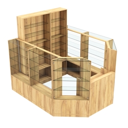 Торговый пристенный островок ГРАЦИЯ №8 (открытый) (5.24 кв.м), Дуб Золотистый