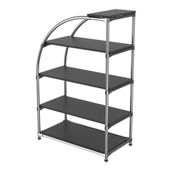 Хромированный стенд универсальный TD-06 (Т) с полками ДСП 16мм, Черный