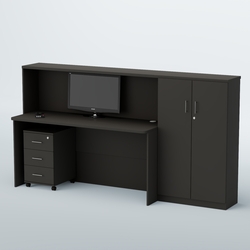 Ресепшен с выдвижной тумбой ВЕГА №5, Черный