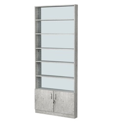 Стеллаж из ДСП с 5-ю полками 100x900 мм серии LEVEL-5 №8-2 (З/C - ЗЕРКАЛО), Метрополитан Грей