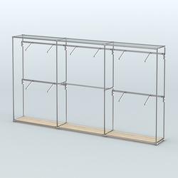 Торговая система ХРОМ без ДСП 3600 мм с поручнями №9, Дуб Сонома