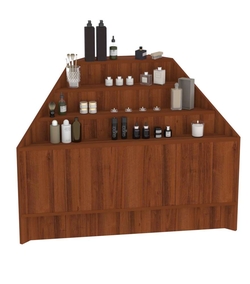 Прилавок-горка угловой №1А с четырьмя ступенями (внешний угол), Орех