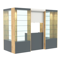 П-образный павильон №4-5П (3,24 кв.м), Темно-серый и Дуб Золотистый