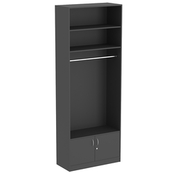 Торговый стеллаж с каркасом из ДСП для одежды №8, Черный