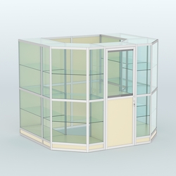 Павильон из профиля пристенный №7г (4,32 кв. м), Крем Вайс