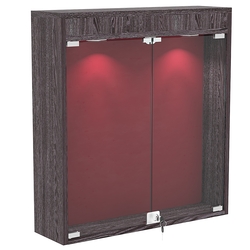 Витрина настенная БАРОН для медалей №1-3А , Ясень Анкор темный + 07 Red