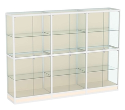 Витрина из профиля №4 (3-ех метровая) (задняя стенка - ДВП), Крем Вайс